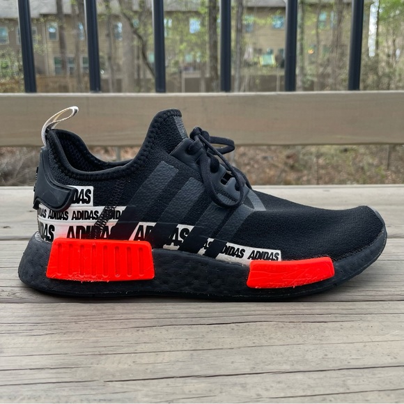 Adidas Boost Black Red NMD_R1 Sneakers size 6.5 - Picture 11 of 16
